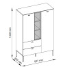 Buffet haut moderne cachemire/chêne Paulo