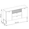 Buffet/bahut moderne 154 cm cachemire/chêne Paulo