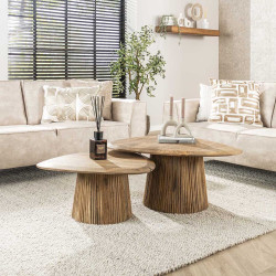 Tables basses en bois de manguier massif Horizon (lot de 2)