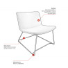 Fauteuil lounge en tissu pieds noirs Mokky