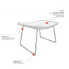 Repose-pieds en tissu pieds noirs Mokky