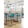 Tabouret en tissu pieds noir Mokky