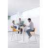 Tabouret en tissu pieds chromés Mokky