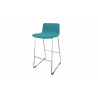 Tabouret en tissu pieds chromés Mokky