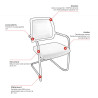 Chaise de réunion empilable pieds luge Shade