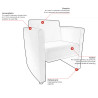 Fauteuil moderne en tissu Madine