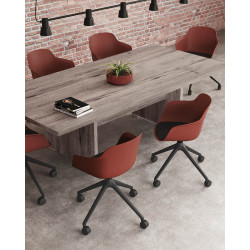 Chaise de réunion pivotante pieds noirs en polypropylène Wendy