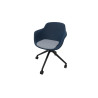 Chaise de réunion pivotante pieds noirs en polypropylène Wendy