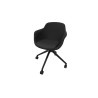 Chaise de réunion pivotante pieds noirs en polypropylène Wendy