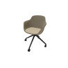 Chaise de réunion pivotante pieds noirs en polypropylène Wendy
