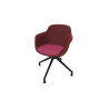 Chaise de réunion pivotante pieds noirs en polypropylène Wendy