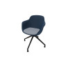 Chaise de réunion pivotante pieds noirs en polypropylène Wendy
