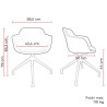 Chaise de réunion pivotante pieds noirs en polypropylène Wendy