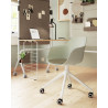Chaise de réunion pivotante pieds blancs en polypropylène Wendy