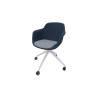 Chaise de réunion pivotante pieds blancs en polypropylène Wendy