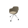 Chaise de réunion pivotante pieds blancs en polypropylène Wendy