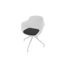 Chaise de réunion pivotante pieds blancs en polypropylène Wendy
