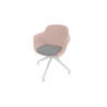 Chaise de réunion pivotante pieds blancs en polypropylène Wendy