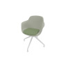Chaise de réunion pivotante pieds blancs en polypropylène Wendy