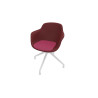 Chaise de réunion pivotante pieds blancs en polypropylène Wendy