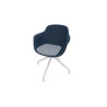Chaise de réunion pivotante pieds blancs en polypropylène Wendy