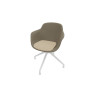 Chaise de réunion pivotante pieds blancs en polypropylène Wendy