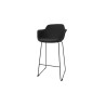Tabouret en polypropylène pieds noirs Wendy
