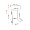 Tabouret en polypropylène pieds noirs Wendy