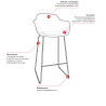 Tabouret en polypropylène pieds chromés Wendy