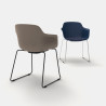 Chaise d'accueil en polypropylène pieds noirs Wendy