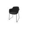 Chaise d'accueil en polypropylène pieds noirs Wendy