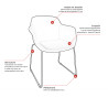 Chaise d'accueil en polypropylène pieds chromés Wendy