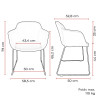 Chaise d'accueil en polypropylène pieds chromés Wendy