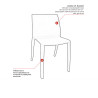 Chaise d'accueil empilable monocoque en polypropylène Likie