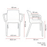 Chaise d'accueil empilable monocoque en polypropylène Likie