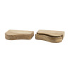 Chevet suspendu style nature en d'acacia massif naturel Andie (lot de 2)