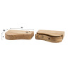 Chevet suspendu style nature en d'acacia massif naturel Andie (lot de 2)