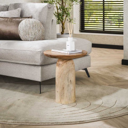 Table basse style nature H 45 cm en acacia massif naturel Idylle