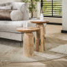 Table basse style nature H 45 cm en acacia massif naturel Idylle