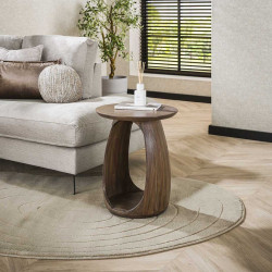 Table basse style nature H 56 cm en acacia massif marron Haron
