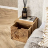 Chevet suspendu style nature en acacia massif naturel Brunia
