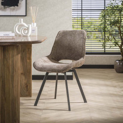 Chaise de salle à manger rotative en tissu chenille Swiff (lot de 4)