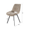 Chaise de salle à manger rotative en tissu chenille Swiff (lot de 4)