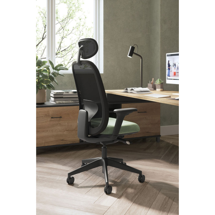 Siège de bureau en tissu coque noir Anya