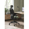 Siège de bureau en tissu coque noir Anya