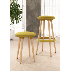 Tabouret en hêtre massif naturel H 48 cm Bloody