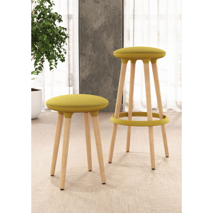 Tabouret en hêtre massif naturel H 48 cm Bloody