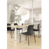 Chaise de réunion en polypropylène noir empilable Fannie