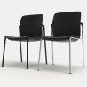 Chaise de réunion en polypropylène noir empilable Fannie