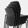 Chaise de réunion en polypropylène noir empilable Fannie